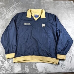 Vintage Notre Dame Windbreaker Men XXL Champs Fighting Irish Quarter Zip 90s Y2K